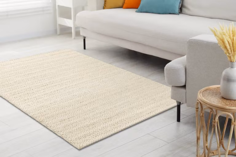 RugsX Tahar Woven Wool Rug in Yellow and Beige, W/D: 120 x 180 cm