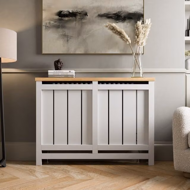 Temprazo Modern White MDF Radiator Cover, Width: 119.5 cm