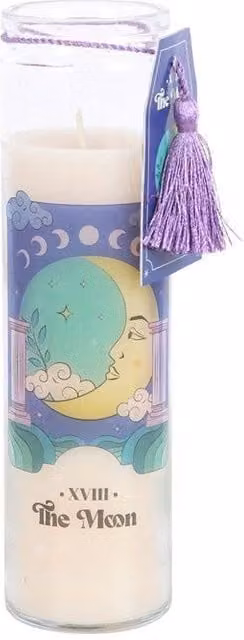 KDMD The Moon Violet Tube Pillar Candle in Cream and Purple