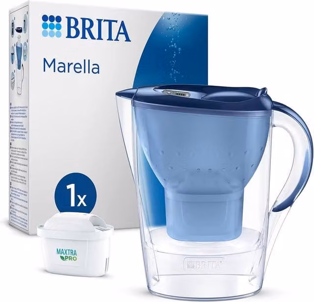 Brita Marella Water Filter Jug in Blue, 2.4 l, including 1x MAXTRA PRO Pure Performance Cartridge – 1