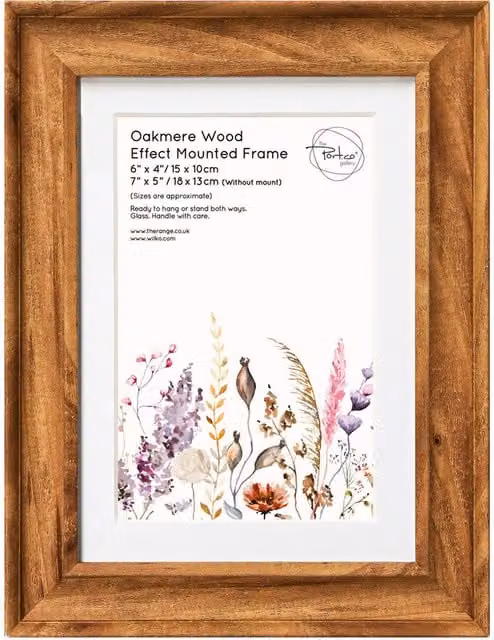 The Port. Co Gallery Single Rectangular Wood Photo Frame, Brown, 15 x 10.16 cm
