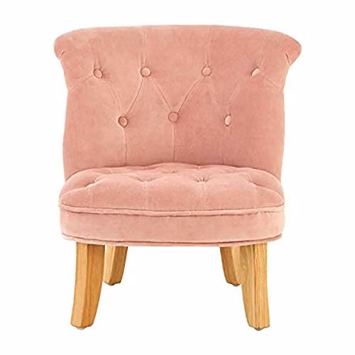 Premier Estelle Kids Chair in Pink Velvet with Natural Wood Legs, W/D/H: 54 x 45 x 37 cm – 2