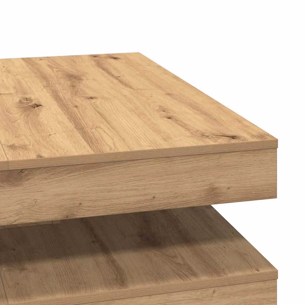 Berkfield Home Artisan Oak Coffee Table in Brown, 360-Degree Rotatable, W/D/H: 90 x 90 x 34.5 cm – 4