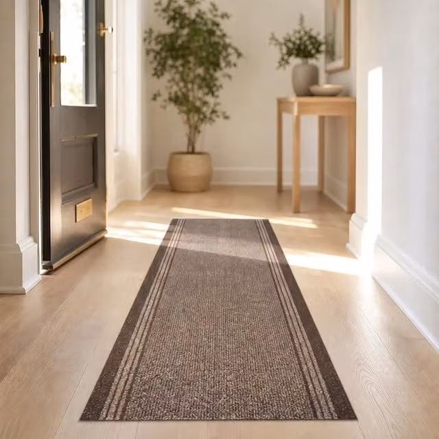 Bravich Sydney Non Slip Brown Hallway Runner