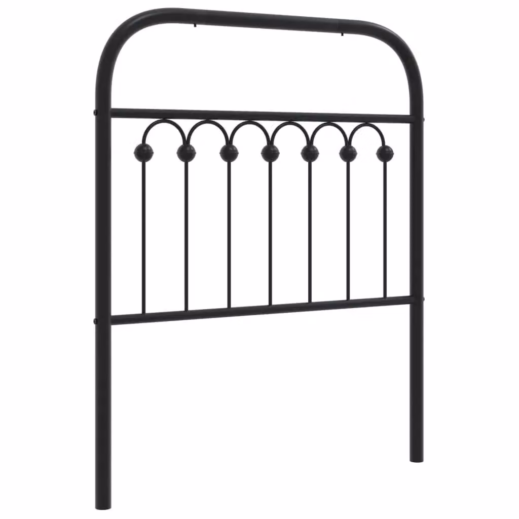 Berkfield Home Classic Metal Headboard, Black, Width: 75 cm – 2