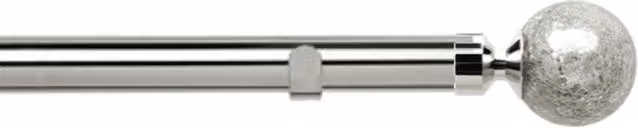 New Edge Blinds Silver 28mm Metal Eyelet Curtain Pole Set with Empire Finial