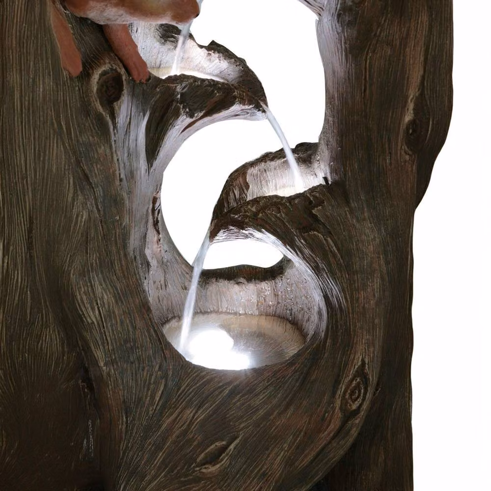 Primrose Squirrel Tree Cascade Water Feature in Brown Stone Effect – 3