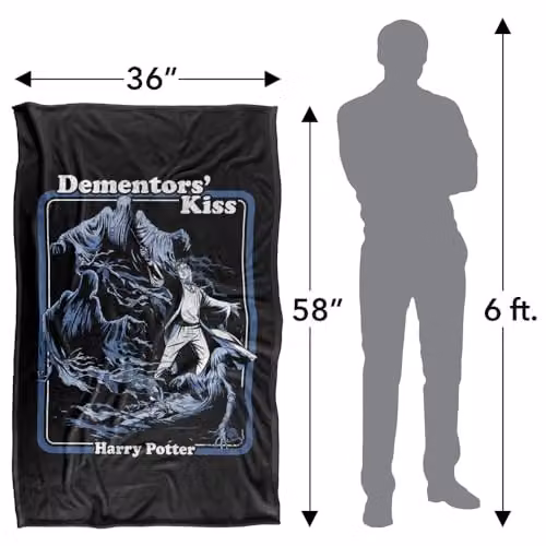 LOGOVISION Harry Potter Dementors Kiss Vintage Silky Touch Super Soft Fleece Throw Blanket, Multicolour, W: 91.44 cm x D: 147 cm – 4