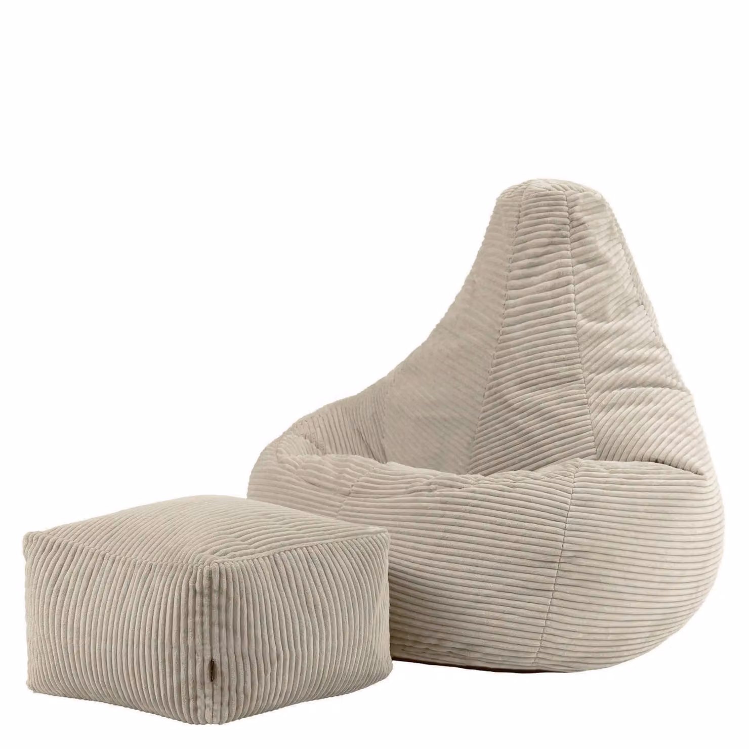 icon Dalton Corduroy Bean Bag and Footstool Set in Beige – 2