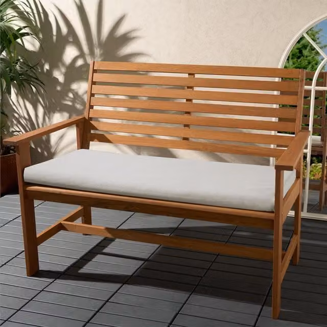 OHS 2 Seater Grey Foam Bench Pad with Removable Water Repellent Weatherproof Outdoor Fabric