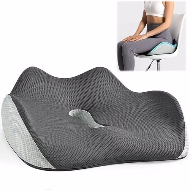 SPETLEK Memory Foam Seat Cushion for Back Pain in Grey, W: 100 cm x L: 190 cm