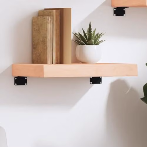 vidaXL Wall Mounted Oak Wood Shelf, Natural Brown, W: 40 cm, D: 20 cm, H: 6 cm – 2