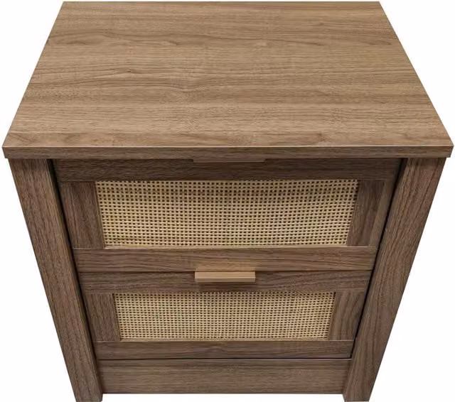 Home Treats Rustic Brown Rattan Wooden Chest of Drawers