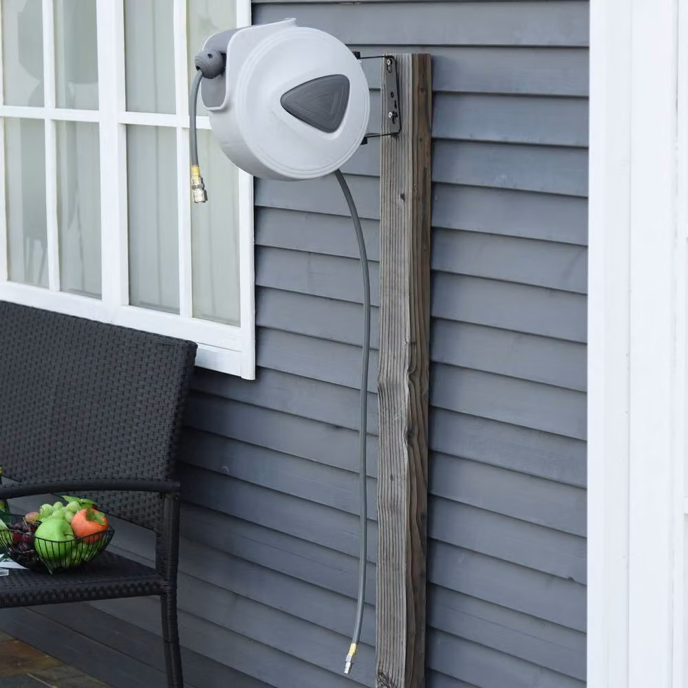 STILVORA Wall-Mounted Retractable Air Hose Reel, 10 m, Grey – 3