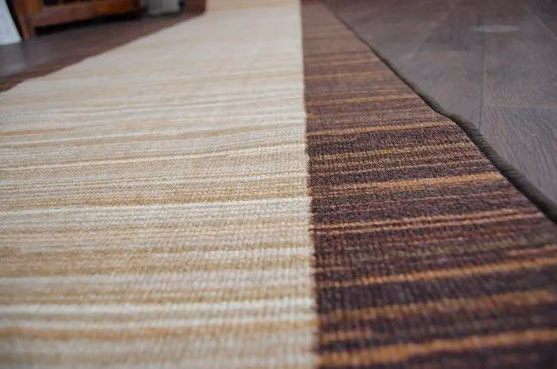 RugsX Brown Striped Anti-Slip Runner, W: 100 cm, L: 440 cm – 3