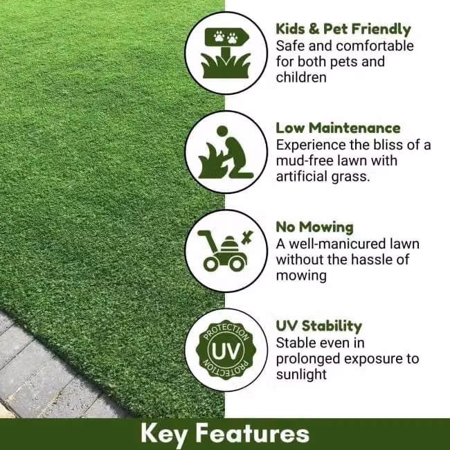 Artificial Grass GB Granada 35mm Artificial Grass in Green, W: 200 cm, D: 400 cm – 2