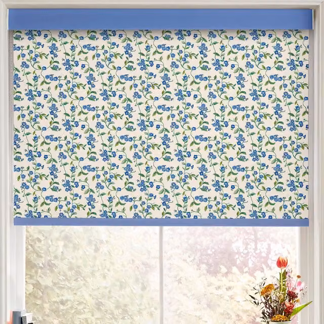 Cath Kidston Forget Me Not Blue Floral Made to Measure Blackout Roller Blind