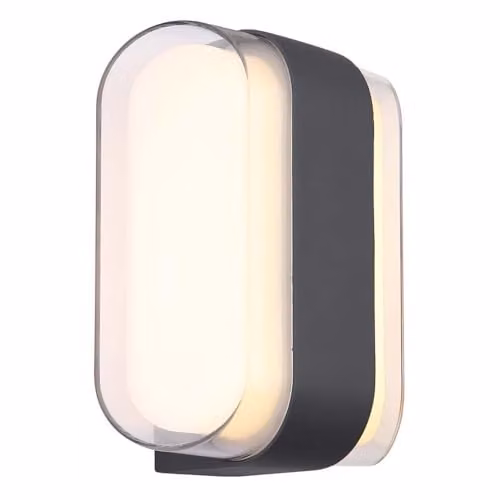 Globo Lighting Modern LED Anthracite Metal Outdoor Wall Light with IP54 Protection
