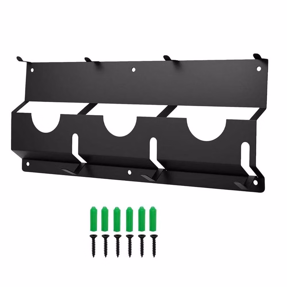 Hinsinc Wall Mounted Metal Angle Grinder Storage Rack, Black, W: 1000 cm, D: 52 cm, H: 2 cm – 3