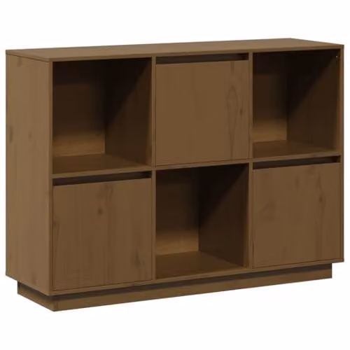 vidaXL Solid Wood Pine Sideboard in Honey Brown, W/D/H: 110.5 x 35 x 80 cm – 1