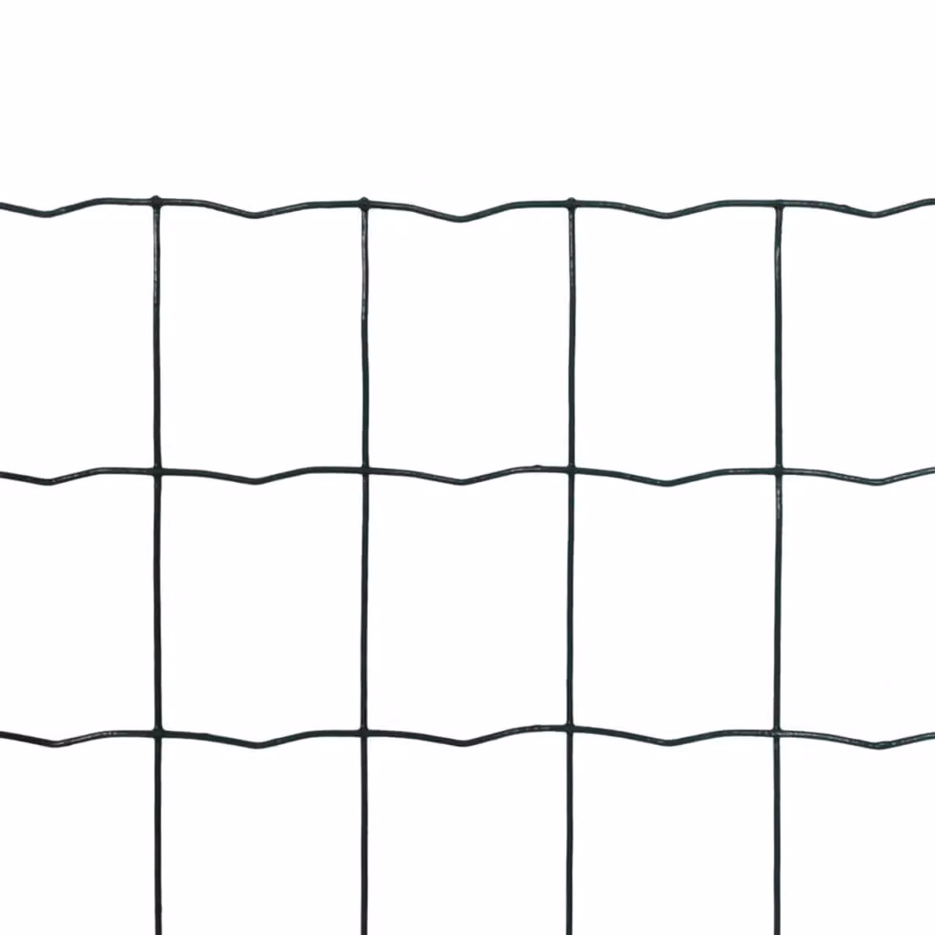 Berkfield Home Euro Fence Green PVC-Coated Steel Fencing, W: 25 m, H: 1.8 m – 2