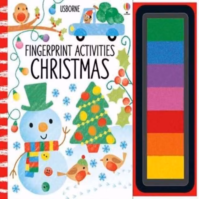Fiona Watt Fingerprint Activities Christmas Spiral Bound Book, Multicolour
