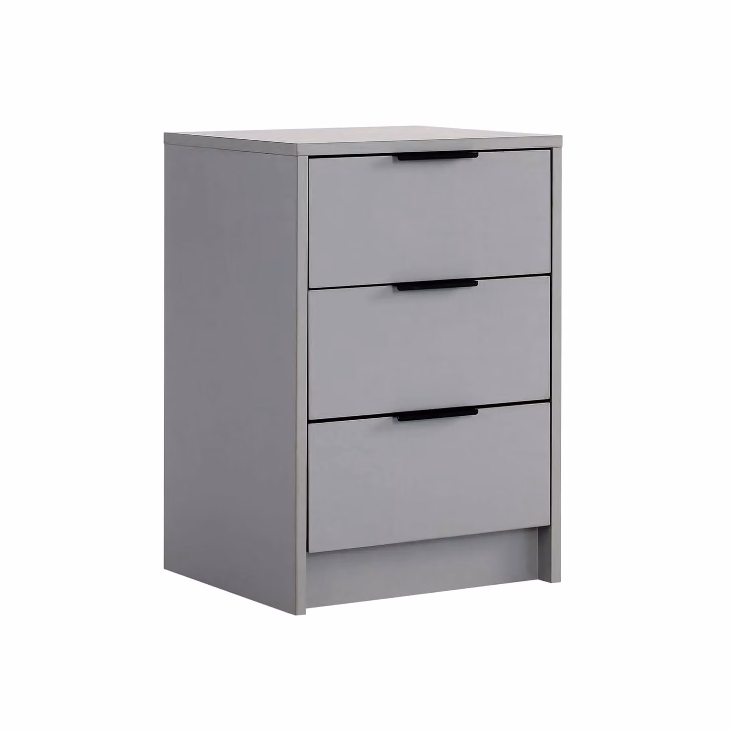 Home Source Phoenix 3 Drawer Bedside Nightstand and Side Table in Grey and Silver – 2