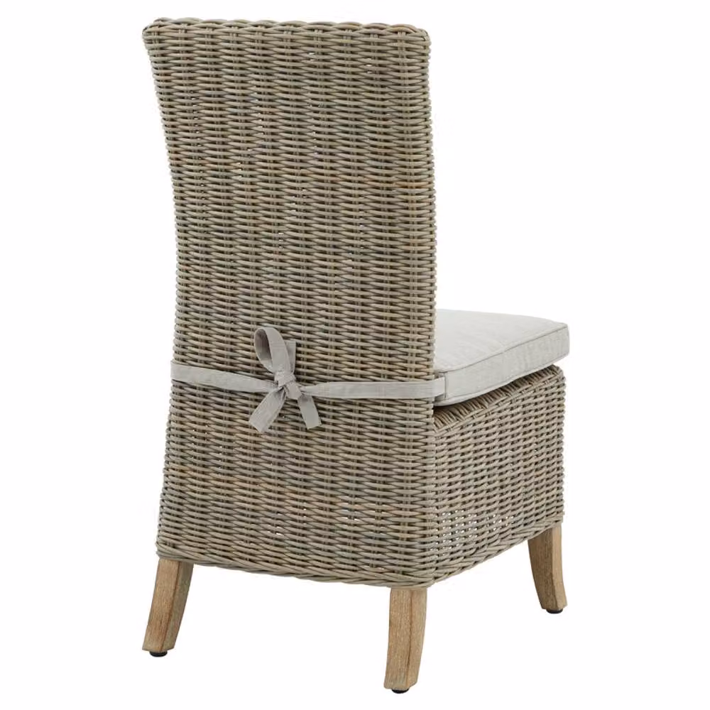 Lemon Pavilion Furniture and Decor Capri Collection Outdoor Dining Chair in Beige with Removable Weather Resistant Cushions, L60 x W48 x H103 cm – 3