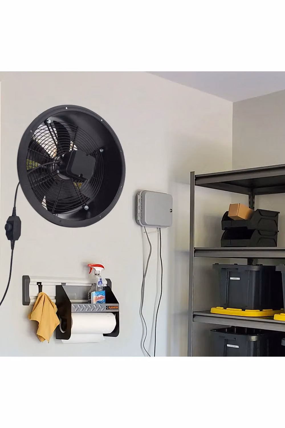 Livingandhome Wall-Mounted Axial Exhaust Fan, 16-inch, Black – 3