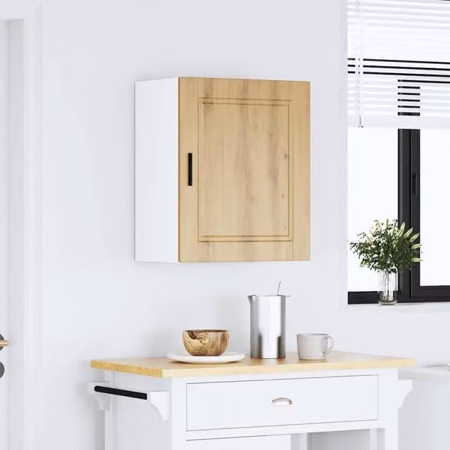 Berkfield Home Porto Artisan Oak Kitchen Wall Cabinet in Brown, W/D/H: 60.0 x 25.0 x 31.0 cm