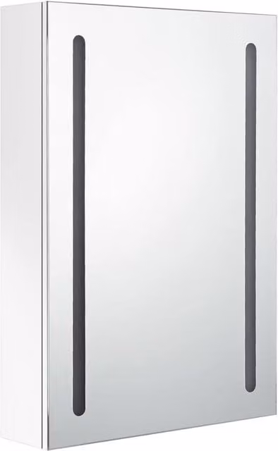 Berkfield Home LED Bathroom Mirror Cabinet in Glossy White, W/D/H: 50 x 13 x 70 cm – 1