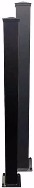 Ready Made Gates Black Aluminium Surface-Mounted Rectangular Pedestrian Gate Post H: 240 cm, W: 5 cm, D: 5 cm