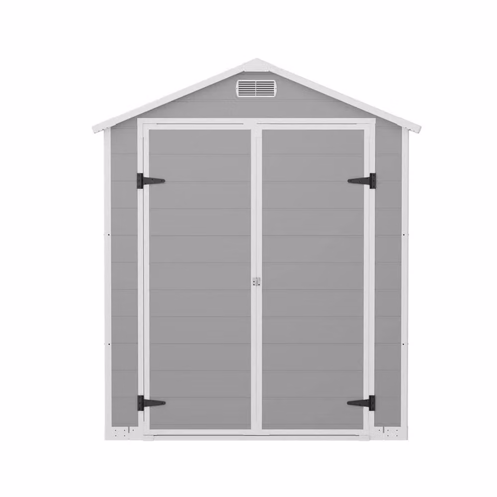 Outsunny Grey Plastic Garden Shed with Window and Floor – 2