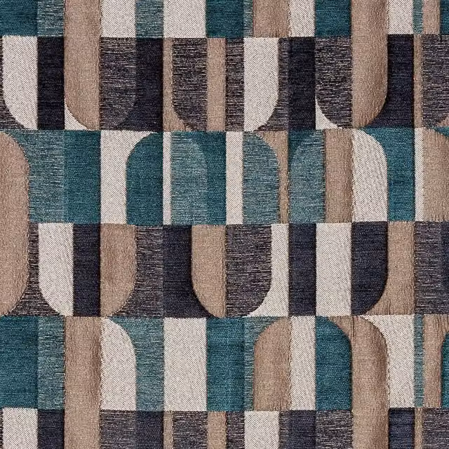 Terrys Graphic Modern Petrol and Multicolour Fabric Cordoba