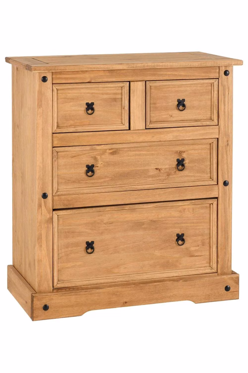 Seconique Corona 2 Over 2 Drawer Chest in Brown Waxed Pine – 2