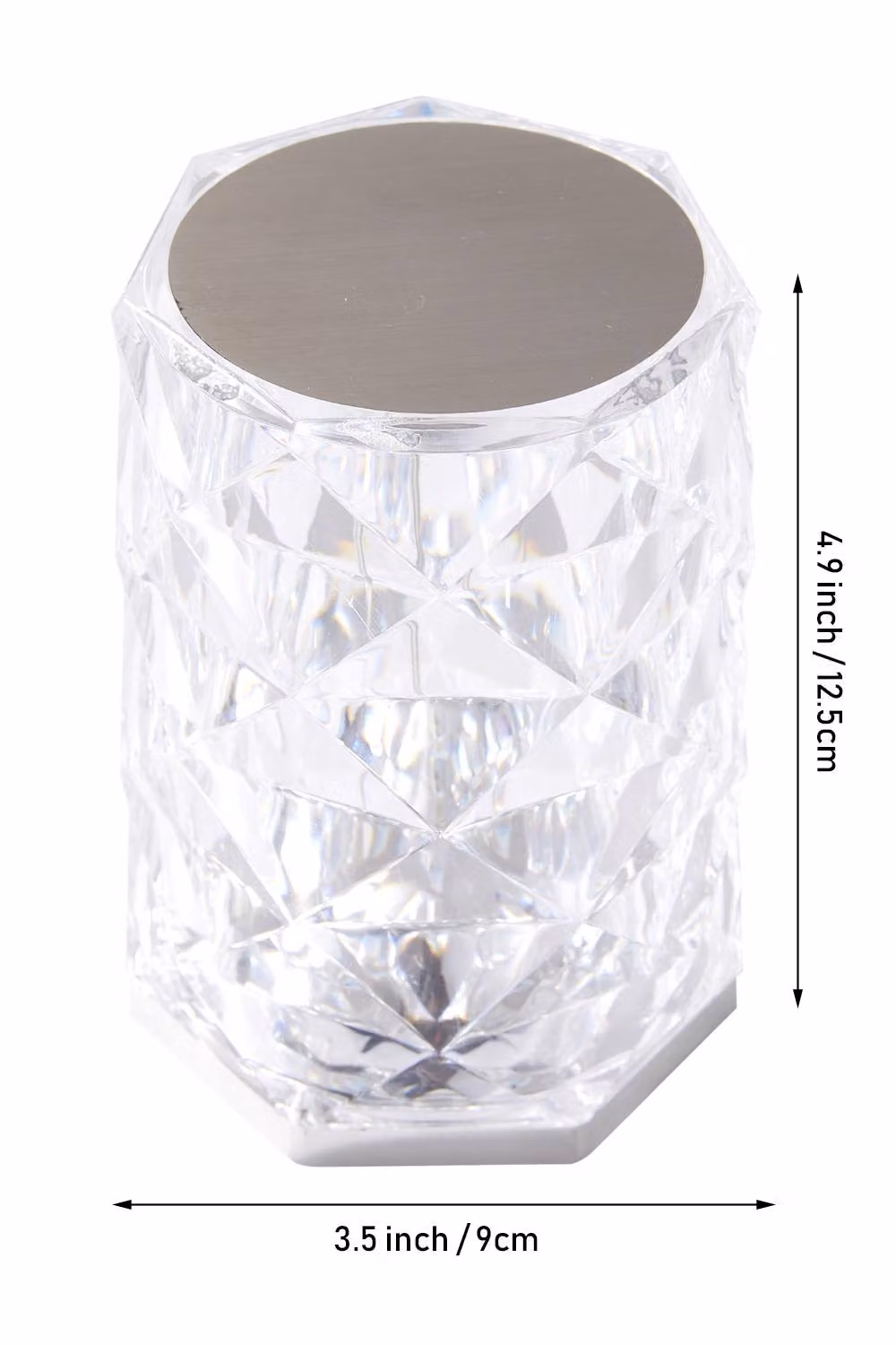 H&O Direct Crystal Diamond RGB LED Table Lamp with Remote Control, White – 3
