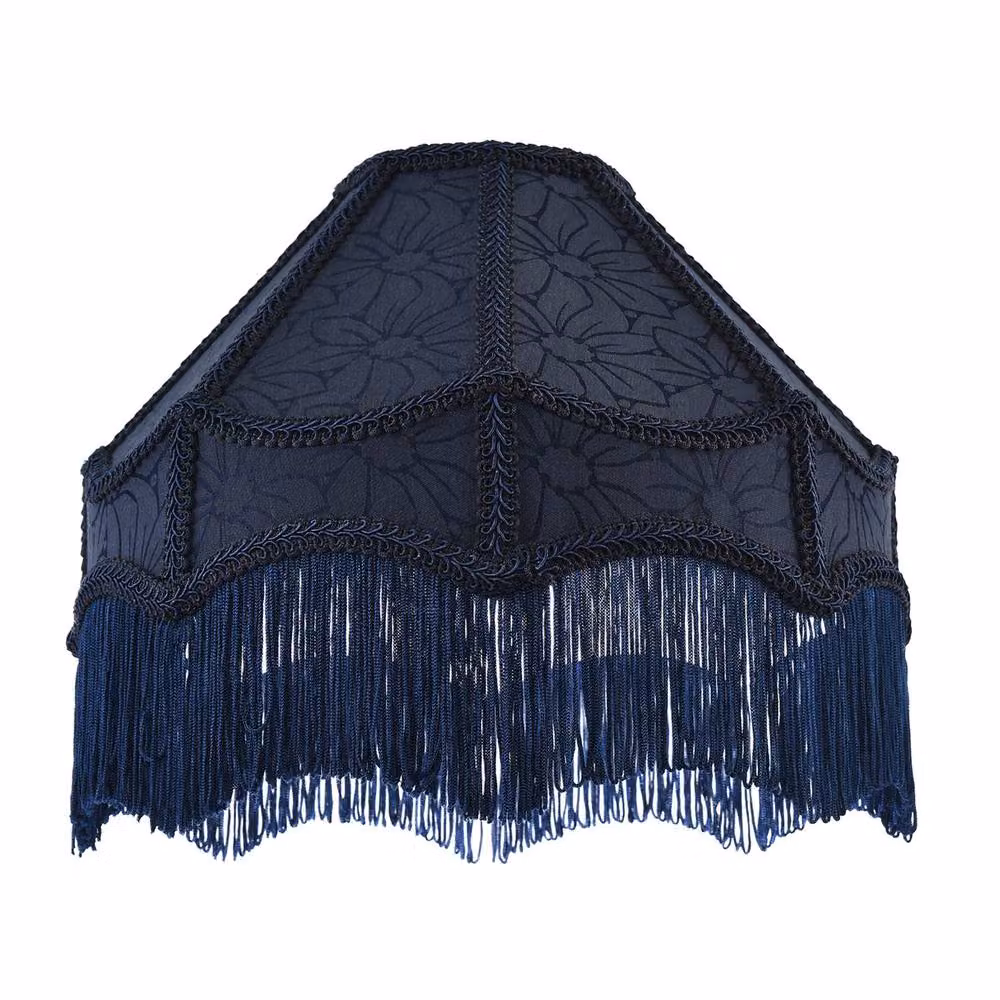 Happy Homewares Classic Victorian Style Empire Pendant Shade in Midnight Blue Fabric – 2
