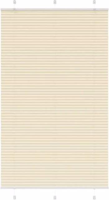 Berkfield Home Single Pleat Semi-Transparent Polyester Blind in Beige, W: 110 cm, H: 200 cm