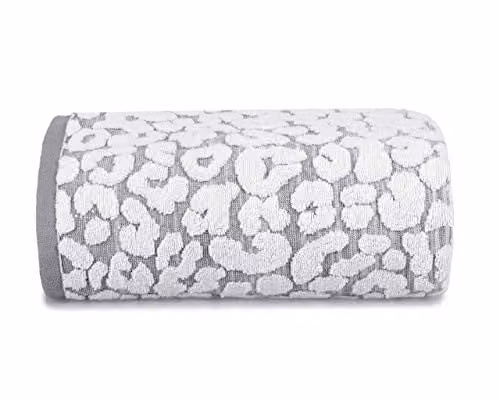 Allure Bath Fashions Leopard Print Cotton Bath Towel in Black, White and Grey, W: 70 cm, L: 125 cm – 1