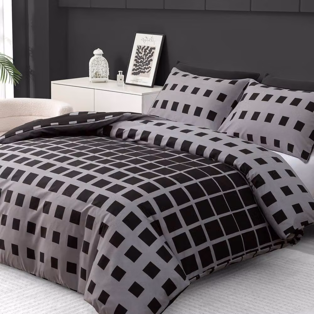 Pamposh Reversible Grey Microfibre Duvet Cover Set, W: 180 cm x L: 200 cm – 4