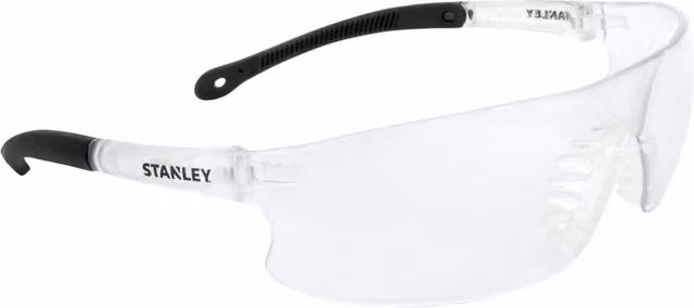 Stanley SY120 Clear Safety Glasses with Plastic Temple and EN 166 Certification