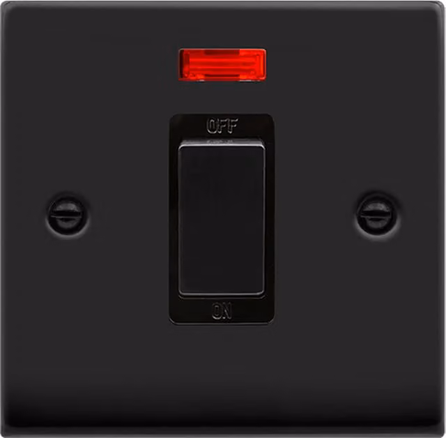 SE HOME Black Flush 1 Gang Plastic Switch Plate
