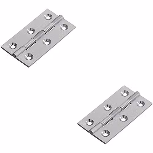 Loops 2 Pack Satin Chrome Screw On Concealed Cupboard Hinges W/D/H: 64 x 35 x 2 mm