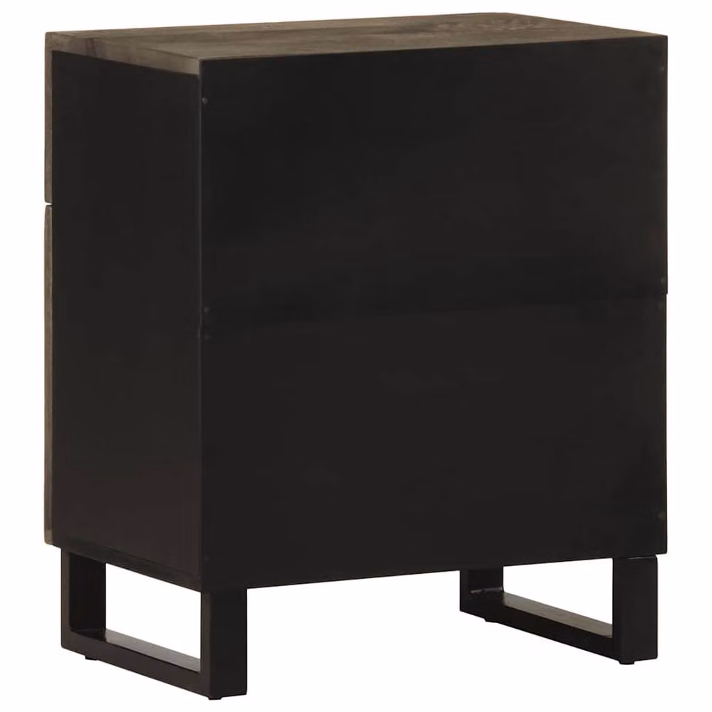 Berkfield Home Beautiful Bedside Cabinet in Black Solid Mango Wood W/D/H: 50 x 33 x 60 cm – 4
