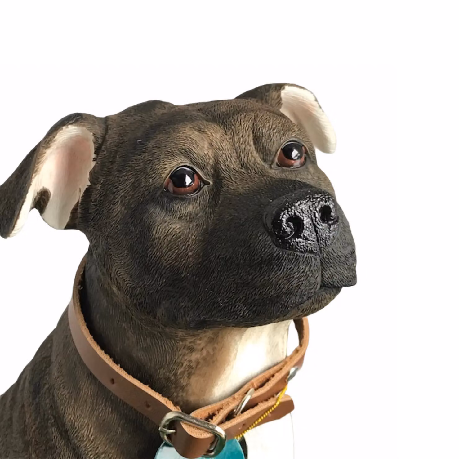 Leonardo Animal Crackers Brindle Brown Staffordshire Bull Terrier Ceramic Dog Figurine, Height: 26 cm – 2