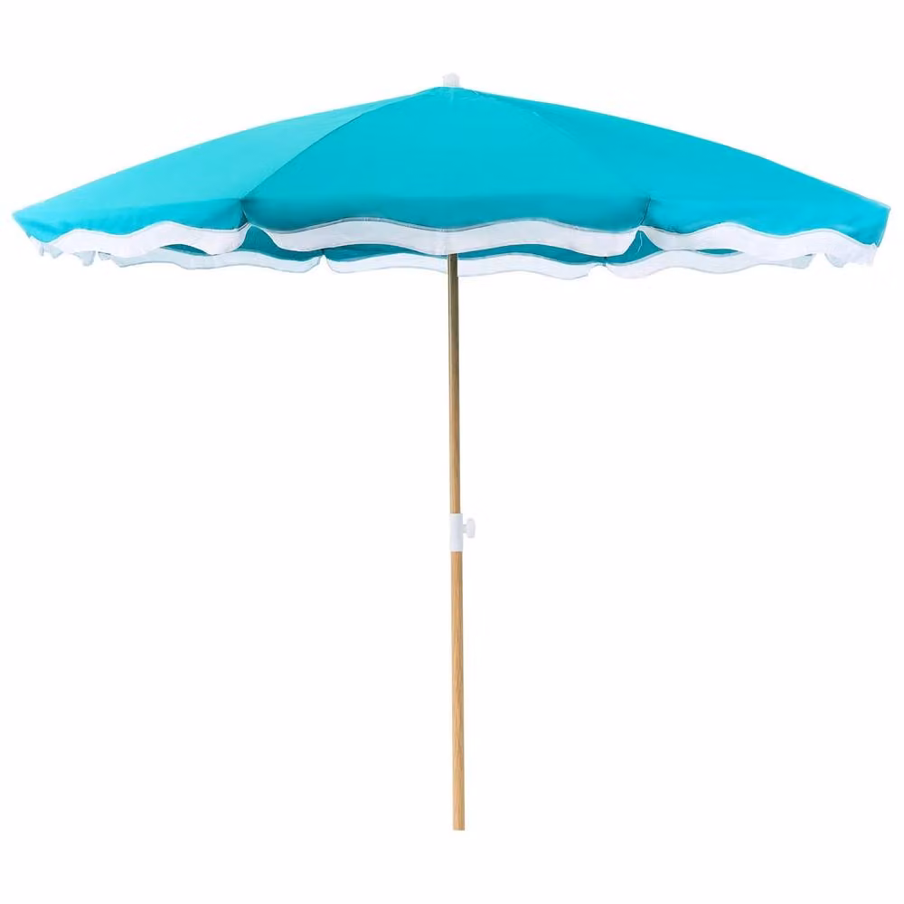 Wyld and Coco Turquoise Market Parasol with Polyester Canopy and Steel Pole, Diameter: 232 cm, Blue – 2