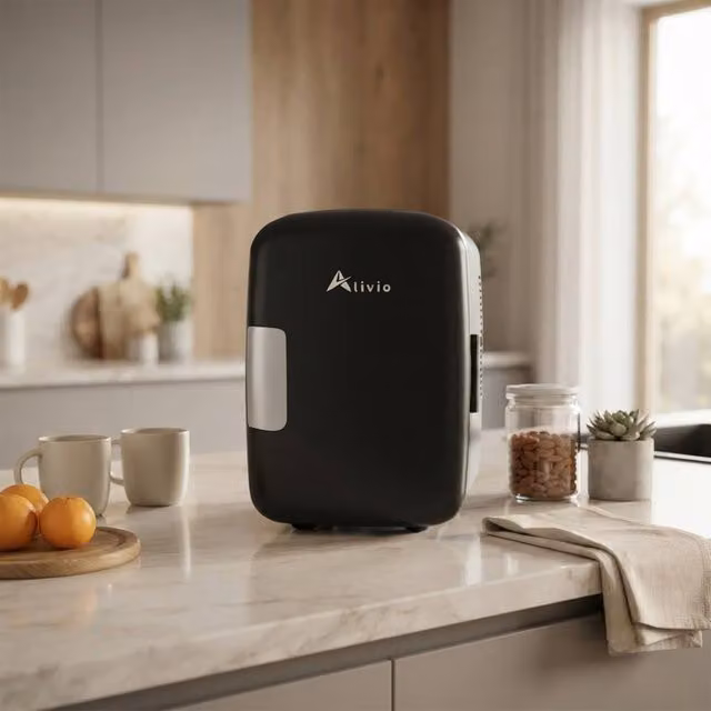 Alivio 4L Portable Mini Fridge and Compact Cooler Warmer for Skincare and Drinks, Black – 1