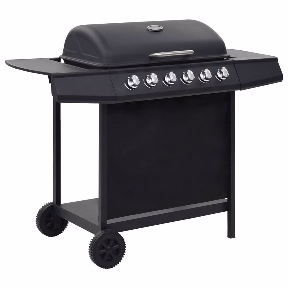 Berkfield Home Gas BBQ Grill with 6 Cooking Zones in Black Steel – 2