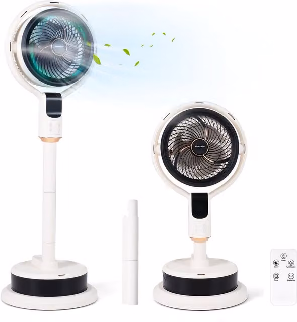 Costway White Misting Pedestal Fan with Remote Control, Timer and Oscillation