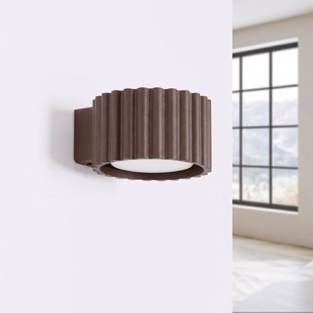 Sollux Lighting minimalist cylinder wall lamp in brown, W/D/H: 6 x 10 x 12 cm – 2